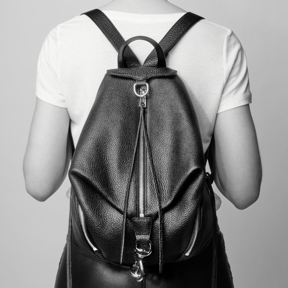 🚫SOLD🚫 REBECCA MINKOFF JULIAN LEATHER BACKPACK BLACK - Picture 1 of 8